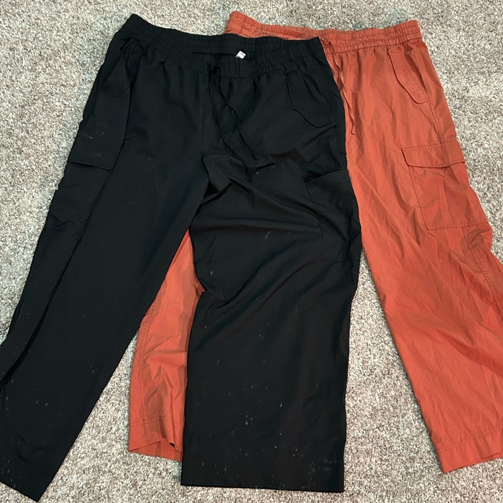 Black and Orange Cargo Pants Set